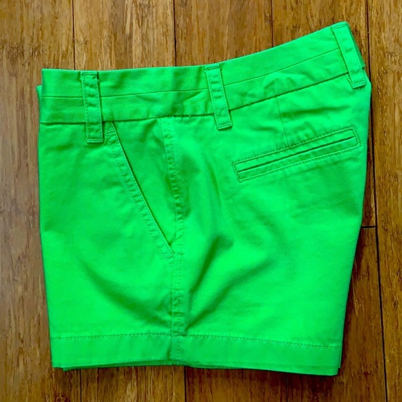 J. Crew Pants - JCREW 3” Chino Shorts Green 100% Cotton sz 00